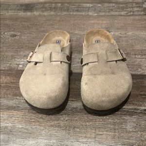 Birkenstock Tan Suede Mules